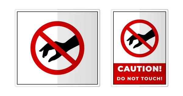 Bitte Prohibition Sign Label Symbol Icon Vector Illustration Nicht Berühren — Stockvektor