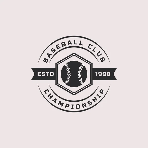 Vintage Retro Emblema Beisebol Logotipos Emblemas Elementos Design — Vetor de Stock