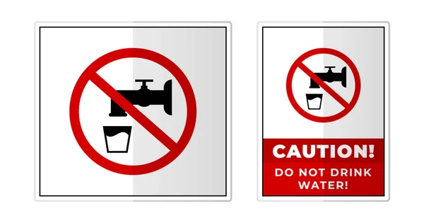 Trinken Sie Kein Wasser Zeichen Etikett Symbol Icon Vector Illustration — Stockvektor