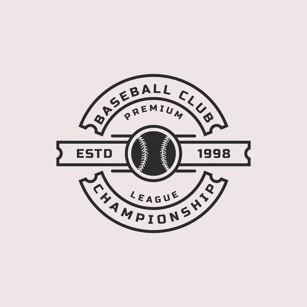 Insigne Rétro Vintage Logos Baseball Emblèmes Éléments Design — Image vectorielle