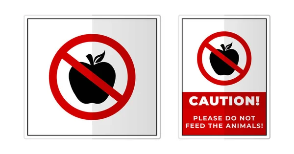 いいえリンゴ 動物に餌を与えないでください標識ラベルシンボルアイコンベクトルイラスト — ストックベクタ
