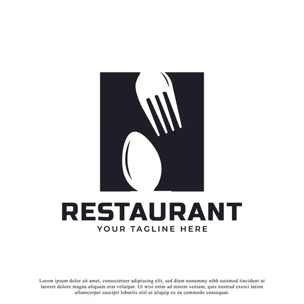 Логотип Ресторану Початкова Літера Вилкою Ложки Логотипу Ресторану Шаблон Дизайну — стоковий вектор