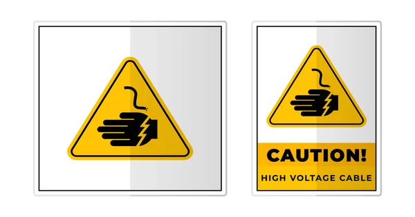 Warnung Vor Hochspannungskabel Zeichen Etikett Symbol Icon Vector Illustration — Stockvektor