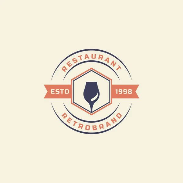 Vintage Retro Badge Restaurant Und Cafe Symbole Fast Food Logo — Stockvektor