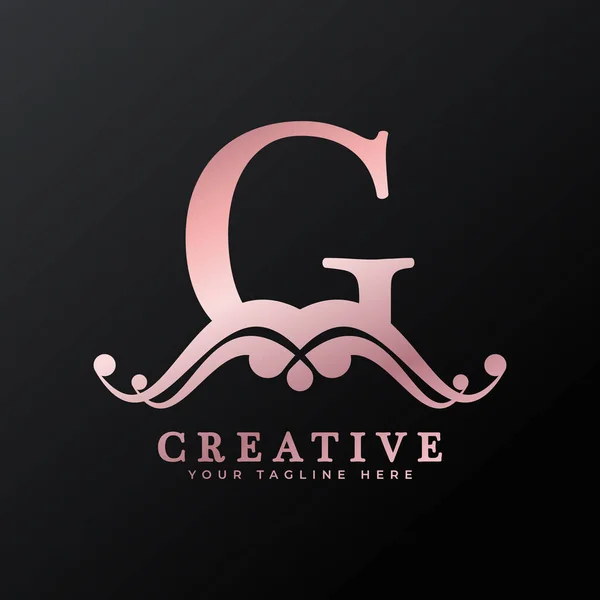 Lyx Logo Initial Brev För Restaurang Royalty Boutique Cafe Hotel — Stock vektor