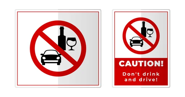 Nicht Trinken Und Auto Fahren Sign Label Symbol Icon Vector — Stockvektor