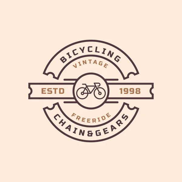 Винтажные Ретро Значок Ремонта Велосипедов Услуг Магазин Эмблемы Дизайн Логотипа — стоковый вектор