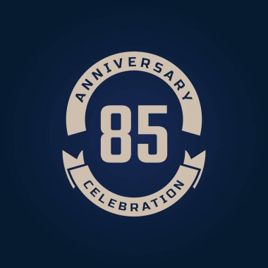 Kutlama etkinliği, düğün, tebrik kartı ve davetiyeyle 85 Yıldönümü Kutlaması Mavi Arkaplanda İzole Edildi