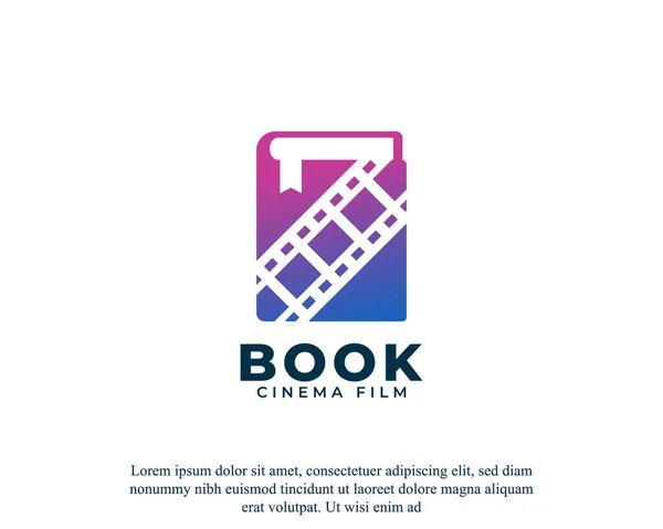 书卷和卷轴条纹标志向量 Album Cinema Icon — 图库矢量图片