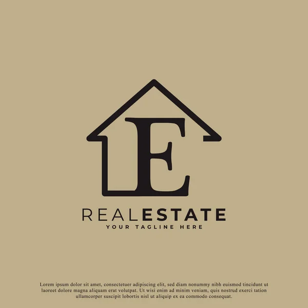 Creative Letter House Logo Design House Symbol Geometric Linear Style — Stock Vector