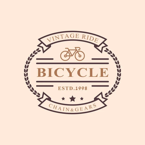 Emblema Retrô Vintage Para Reparação Bicicletas Serviços Loja Logo Emblema — Vetor de Stock