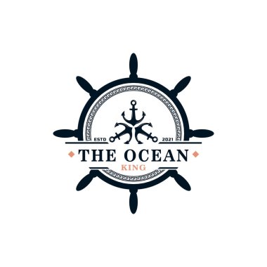 Klasik Denizcilik Çapası Amblemi. Çapa Denizcilik Rozetleri Gemi Logosu Tasarım Şablonu