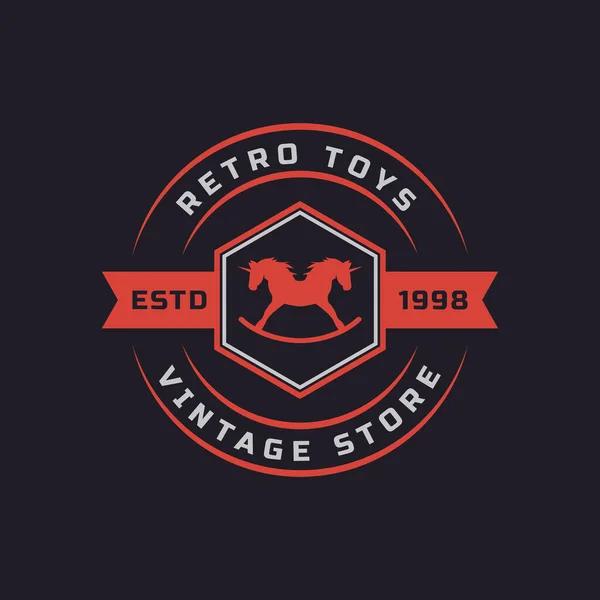 Emblema Retrô Vintage Para Brinquedos Lembrança Logotipo Design Elemento Modelo —  Vetores de Stock