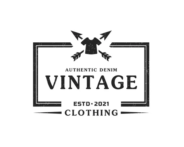 Insigne Étiquette Rétro Vintage Classique Pour Vêtements Élément Modèle Conception — Image vectorielle