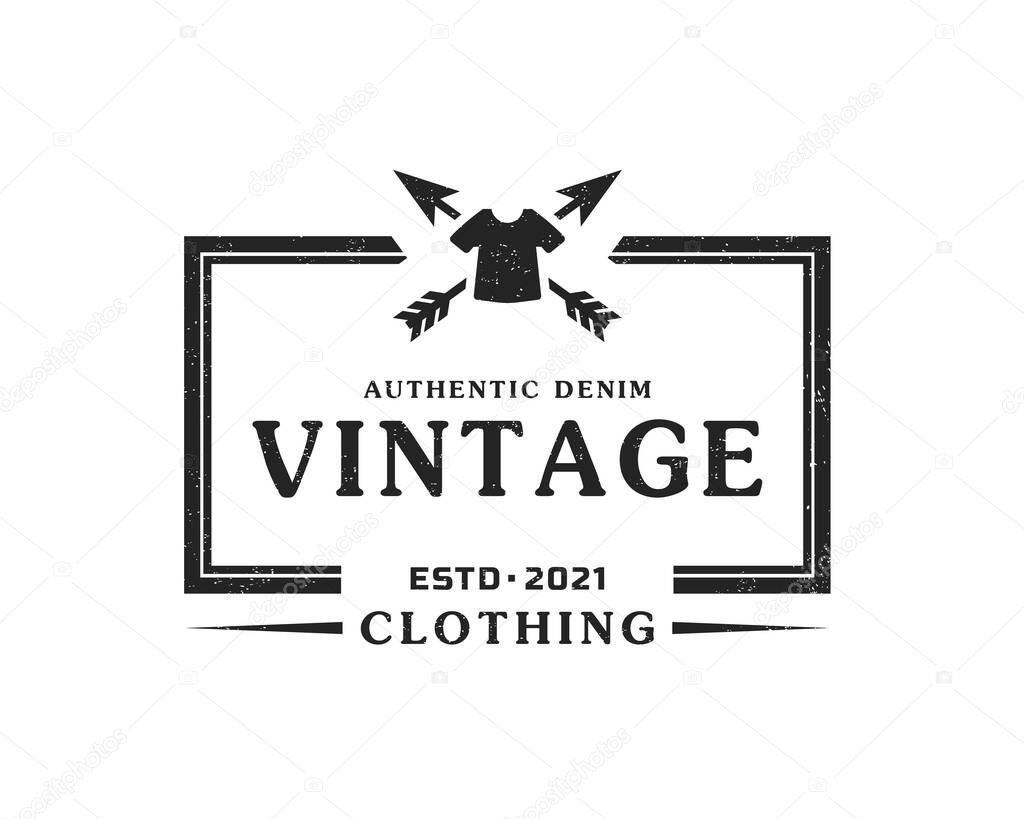 Classic Vintage Retro Label Badge for Clothing Apparel Square Logo Emblem Design Template Element