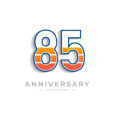 Beyaz Arkaplanda Kutlama, Düğün, Kutlama Kartı ve Davetiye İkonan Simge Bataryası ile 85 Yıldönümü Kutlaması