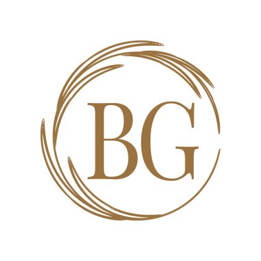 Basit Zarif İlk Harf Tipi BG Logo Simgesi Simgesi Simgesi, Logo Tasarım Şablonu