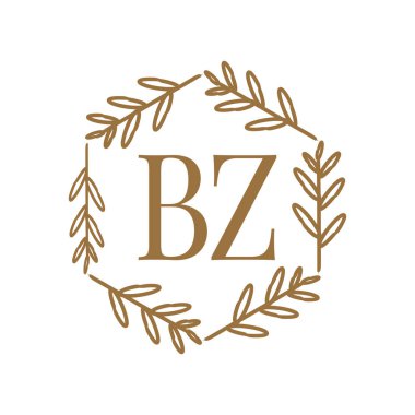 Basit Zarif İlk Harf Tipi BZ Logo İmza Simgesi Simgesi Simgesi, Logo Tasarım Şablonu