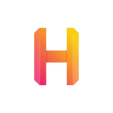 H Harfi Logo Gradyan Şirket İşletmeleri veya Kişisel Markalar İçin Renkli Biçim