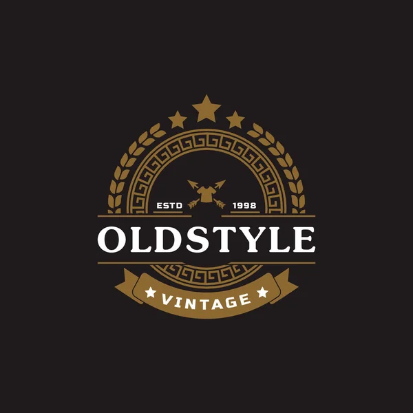 Emblema Etiqueta Retrô Vintage Clássico Para Vestuário Vestuário Estilo Antigo — Vetor de Stock