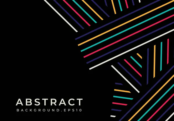 Abstract Colorful Geometric Stripe Lines Dark Background — Image vectorielle