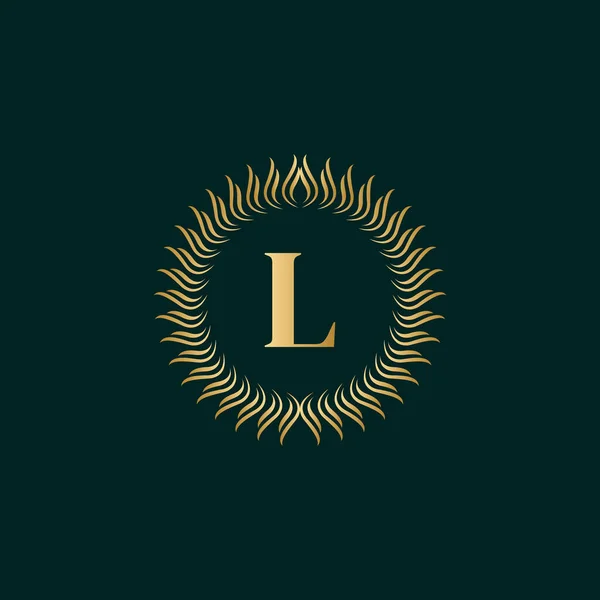 Letra Del Emblema Círculo Tejido Monograma Plantilla Elegante Diseño Logo — Archivo Imágenes Vectoriales