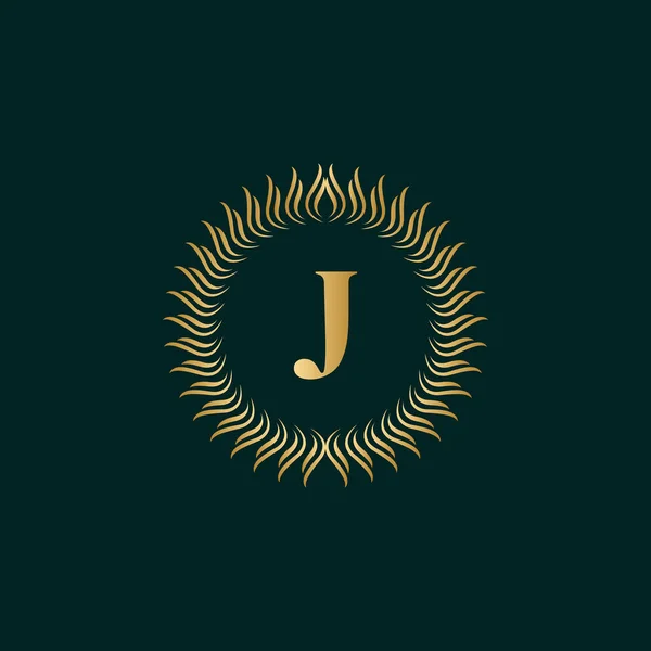 Emblem Brev Vävning Cirkel Monogram Graceful Mall Enkel Logotyp Design — Stock vektor