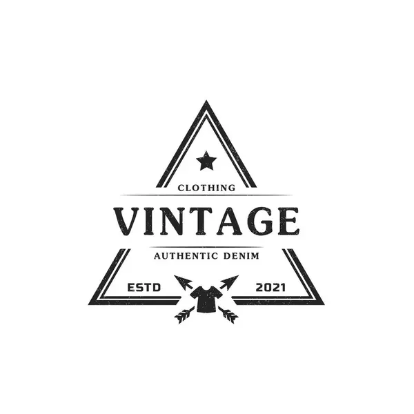 Klassisches Retro Etikett Für Bekleidung Dreieck Logo Emblem Design Template — Stockvektor