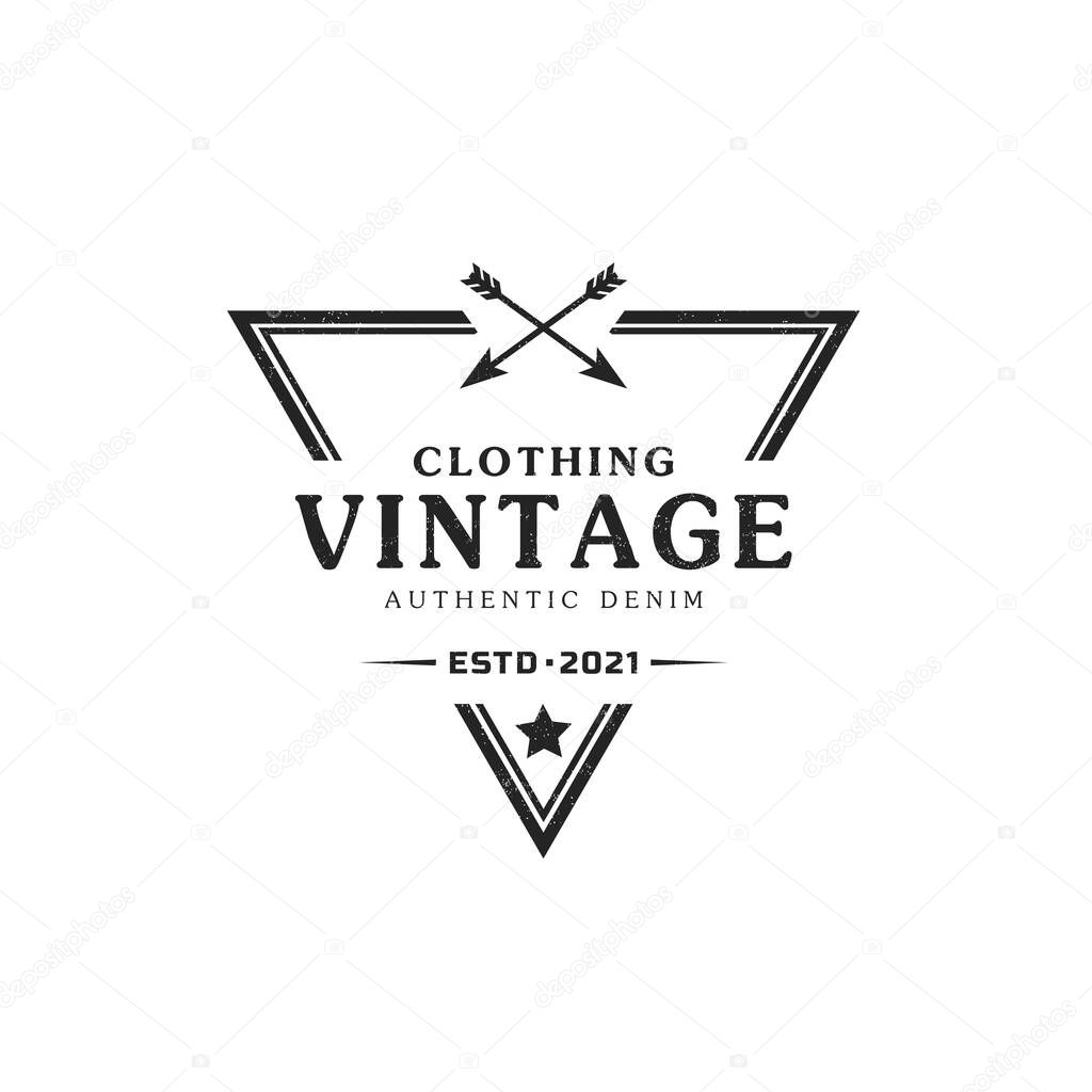 Classic Vintage Retro Label Badge for Clothing Apparel Triangle Logo Emblem Design Template Element