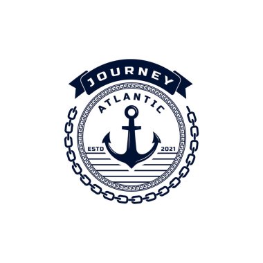 Klasik Denizcilik Çapası Amblemi. Çapa Denizcilik Rozetleri Gemi Logosu Tasarım Şablonu