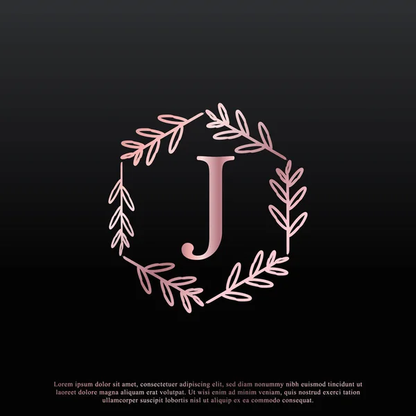 Elegantní Písmeno Šestiúhelník Květinové Logo Kreativní Elegantní List Monogram Větve — Stockový vektor
