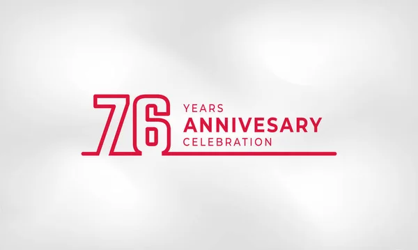 Jahr Feier Linked Logotype Outline Number Red Color Celebration Event — Stockvektor