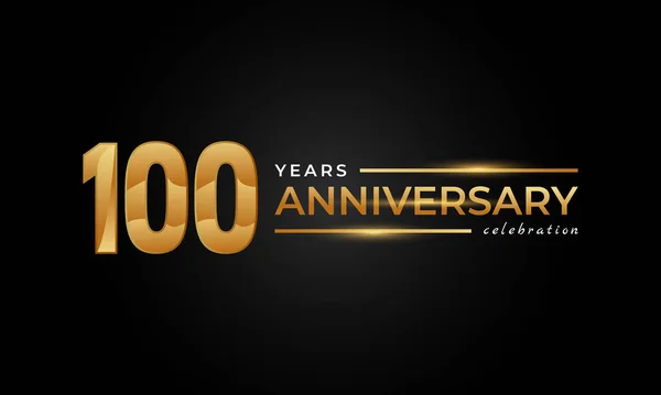 100 Χρόνια Επέτειος Εορτασμός Λαμπερό Χρυσό Και Ασημί Χρώμα Για — Διανυσματικό Αρχείο