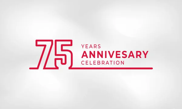 75 Yıl Yıldönümü Kutlaması Beyaz Doku Arkaplanında İzole Edilen Kırmızı Kutlama Etkinliği, Düğün, Kutlama Kartı ve Davetiye Noktası