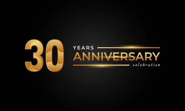 庆祝活动 贺卡和背景为黑色的邀请函的金银色庆祝活动30周年 — 图库矢量图片