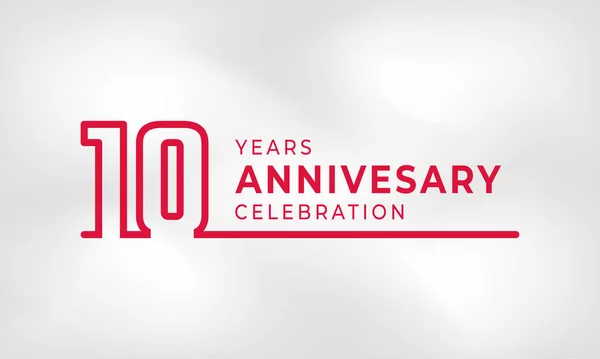 Celebração Aniversário Anos Logotipo Vinculado Número Esboço Cor Vermelha Para —  Vetores de Stock