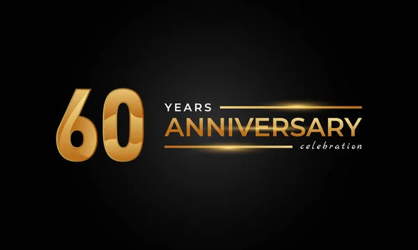 Celebración Del Aniversario Años Con Brillante Color Dorado Plateado Para — Vector de stock