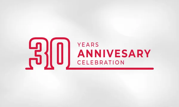 Anniversario Celebrazione Collegato Logotipo Profilo Numero Colore Rosso Evento Celebrazione — Vettoriale Stock