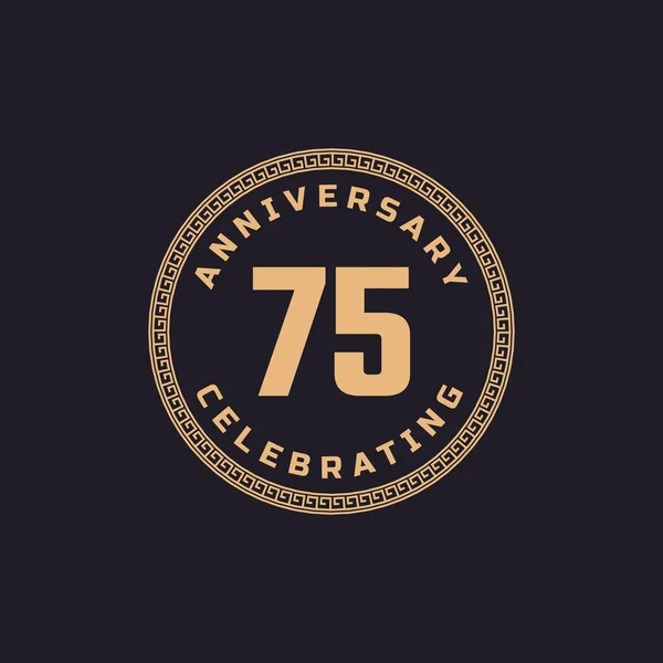 Celebración Del Aniversario Años Retro Vintage Con Emblema Patrón Frontera — Vector de stock