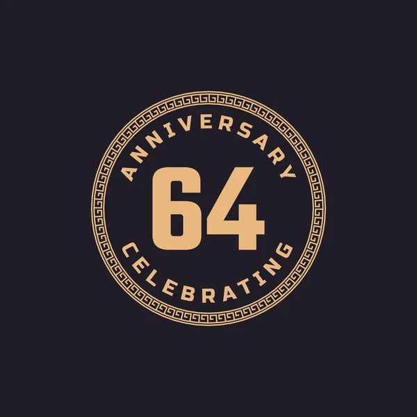 Celebración Del Aniversario Años Retro Vintage Con Emblema Patrón Frontera — Vector de stock