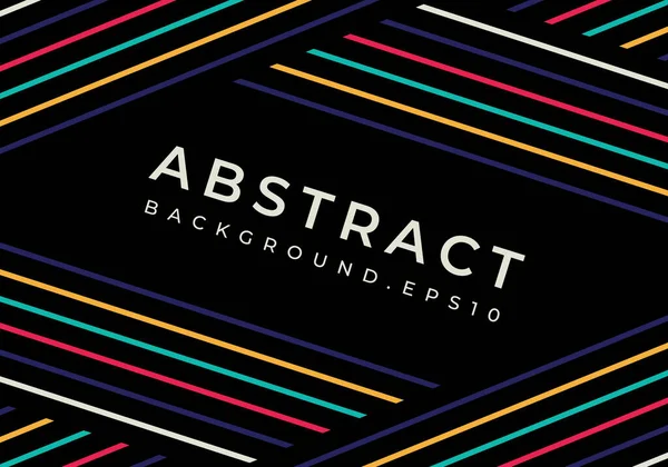 Abstract Colorful Geometric Stripe Lines Dark Background — Image vectorielle