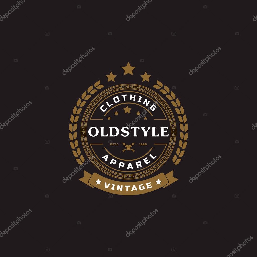 Classic Vintage Retro Label Badge for Clothing Apparel Old Style Logo Emblem Design Template Element