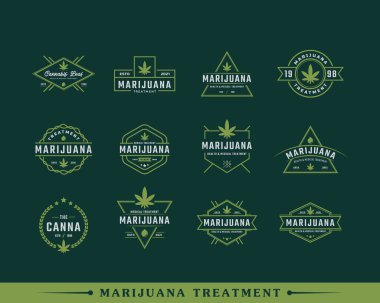 Marihuana Esrar Kenevir Esrar Esrar Esrar Esrar Yaprağı THC CBD Sağlık ve Tıbbi Terapi Logosu Tasarımı İlham Verici