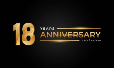 Siyah Arkaplanda Parlak Altın ve Gümüş Kutlama, Düğün, Kutlama Kartı ve Davetiyeyle Kutlama Yıldönümü Kutlaması