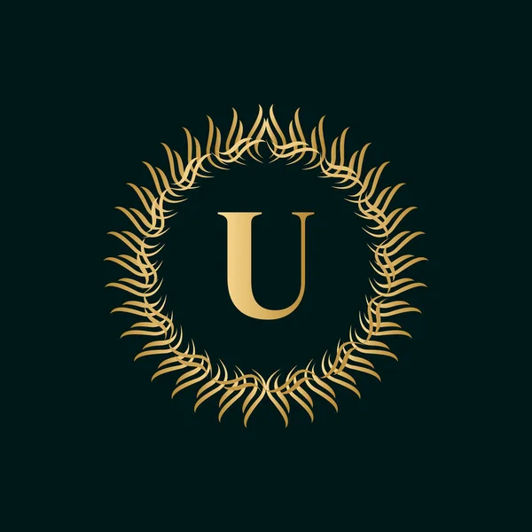 Emblem Letter Weaving Circle Monogram Graceful Template Simple Logo Design — стоковий вектор
