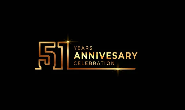 Logotipo Celebración Del Aniversario Años Con Números Fuente Color Dorado — Vector de stock