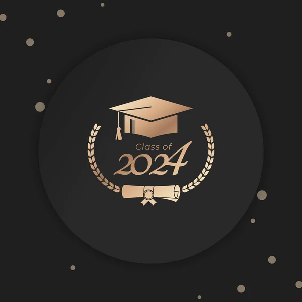 Classe 2024 Ano Graduação Decorar Parabéns Com Grinalda Laurel Para —  Vetores de Stock