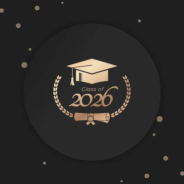 Classe 2026 Ano Graduação Decorar Parabéns Com Grinalda Laurel Para —  Vetores de Stock