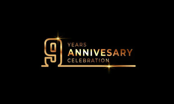 Logotipo Celebración Del Aniversario Años Con Números Fuente Dorados Hechos — Archivo Imágenes Vectoriales