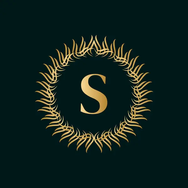 Emblem Letter Weaving Circle Monogram Graceful Template Simple Logo Design — стоковий вектор